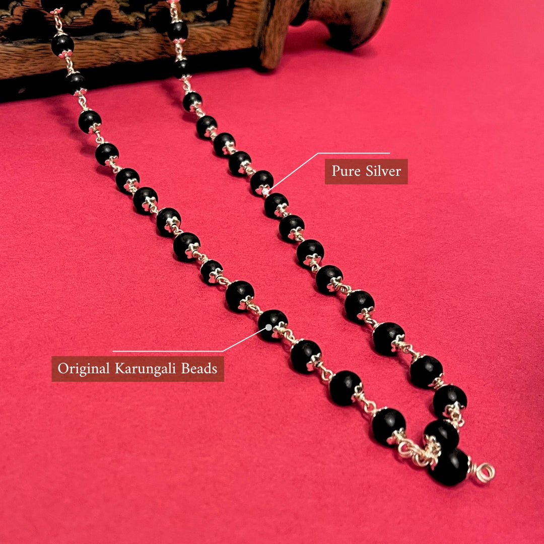 Karungali Mala in Pure Silver
