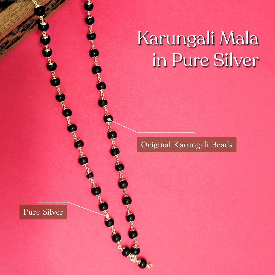 Karungali Mala in Pure Silver