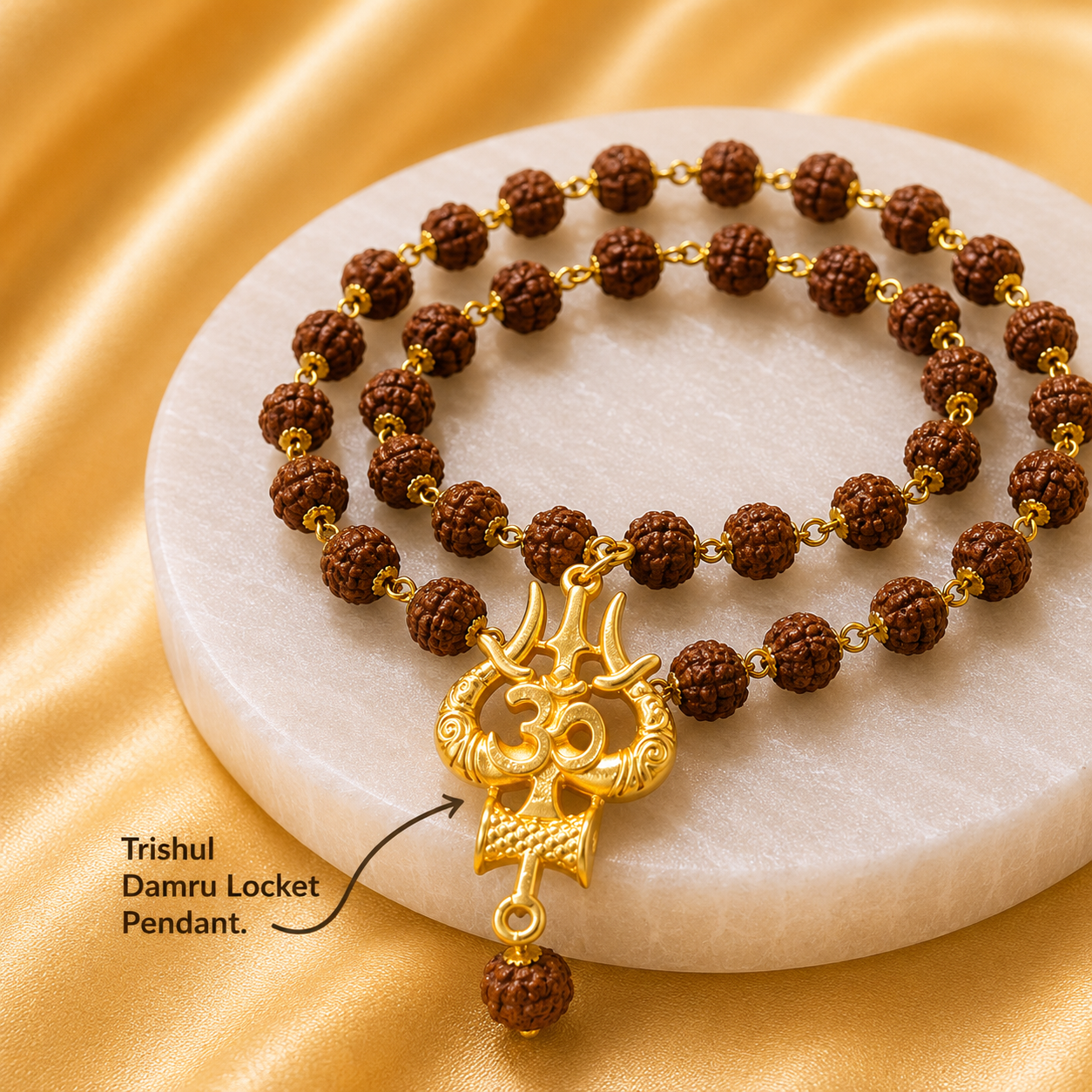 Mahakal Locket with Rudraksha Mala - (SALE - Buy 1 Get 1)