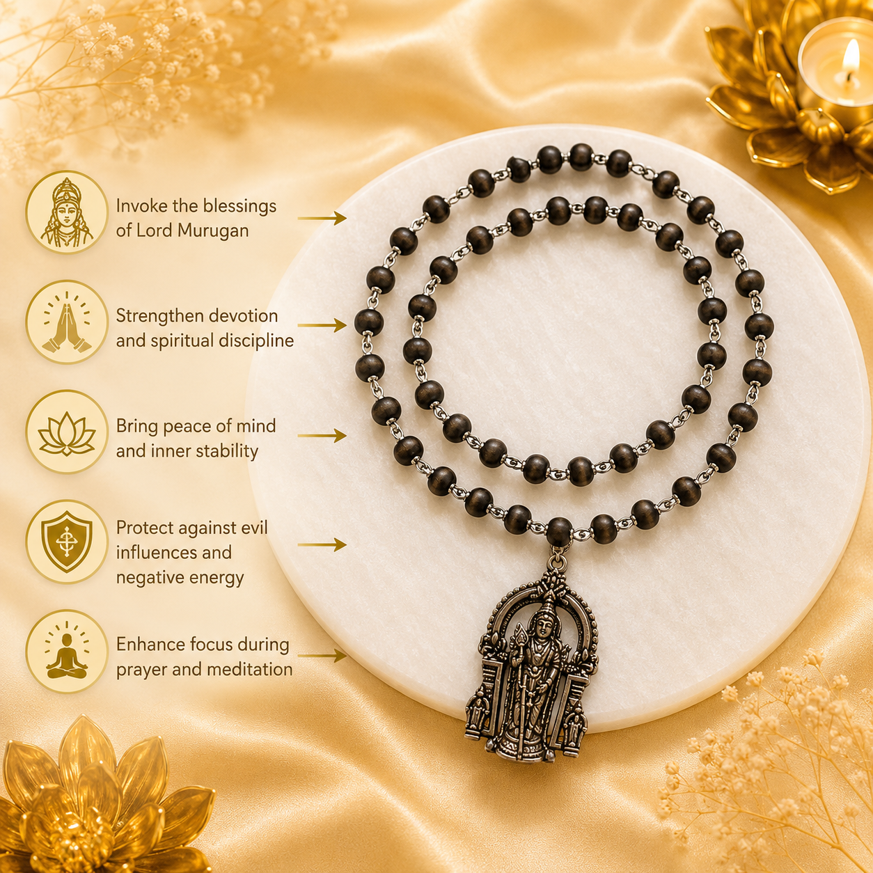 The Murugan Karungali Mala - (SALE - Buy 1 Get 1)