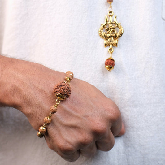 Panchdhatu Rudraksha Bracelet ( 5 Mukhi )