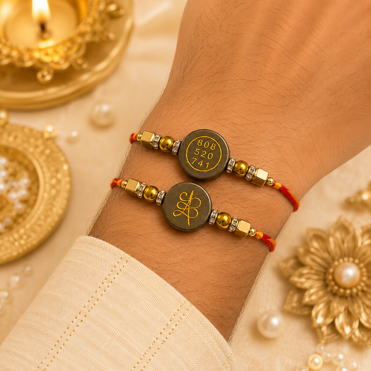 Pyrite Zibu Rakhi – Sacred Circle ( BUY 1 GET 1 FREE )