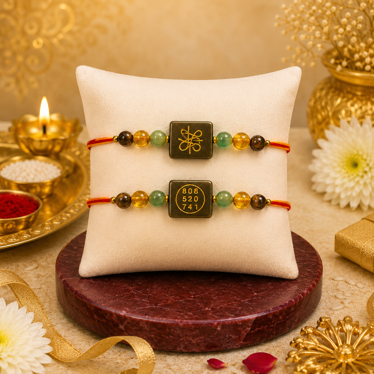 Pyrite Zibu Rakhi – Gemstone Edition (BUY 1 GET 1 FREE )