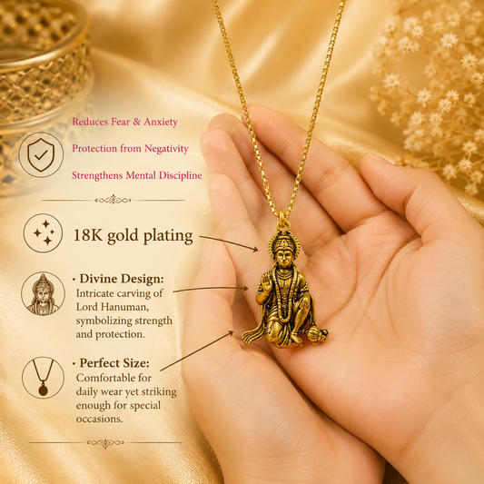 Bajrang Bali Locket and Chain ( Gold Plating )