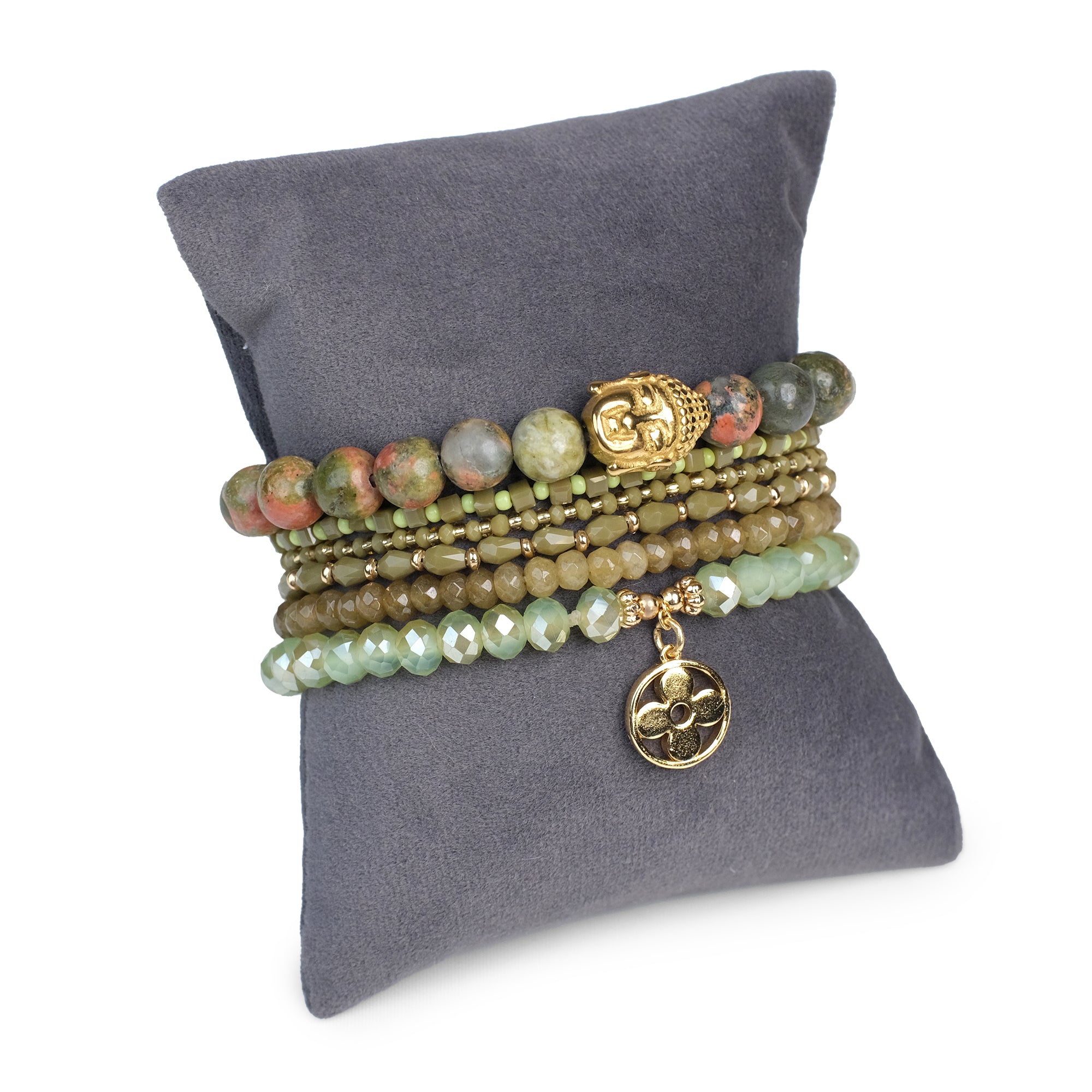 Awaken Your Potential Stack - Unakite ( Set of 6 Bracelets )