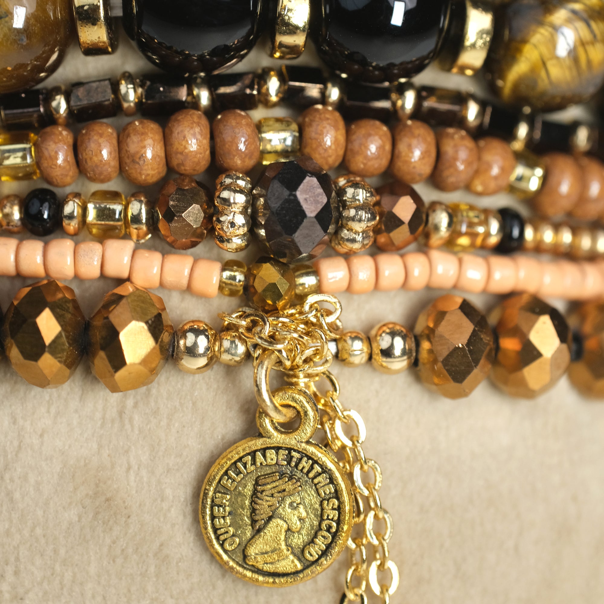 The Fearless Energy Stack - Tiger Eye ( Set of 6 Bracelets )