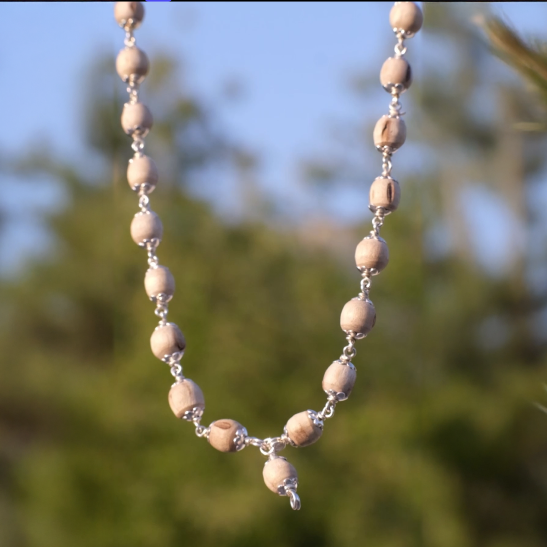 Natural Tulsi Mala In Pure Silver - (BFCM SALE - Buy 1 Get 1)