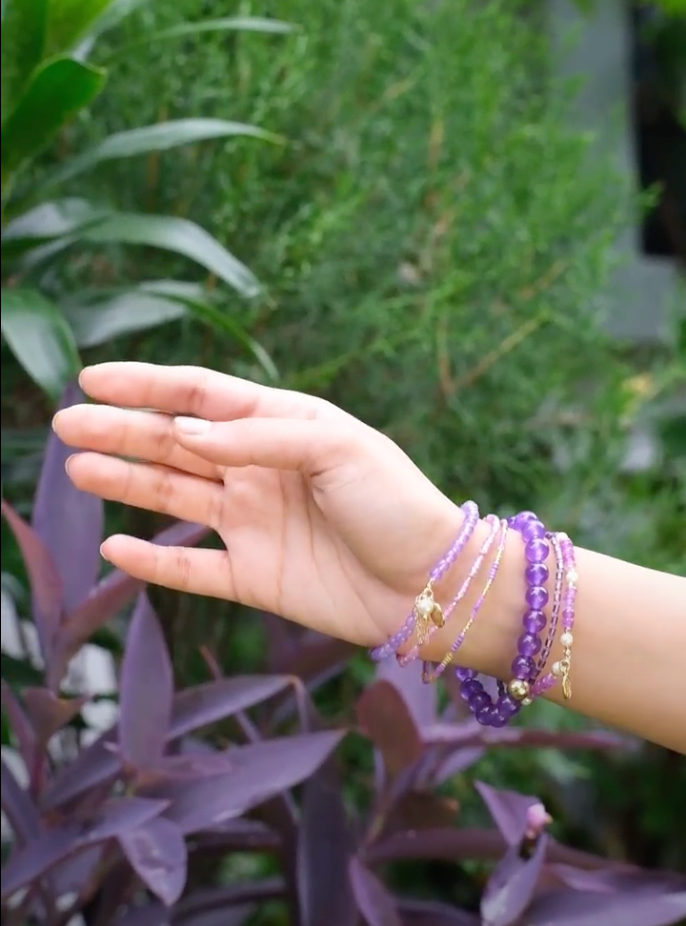 Keep Your Mind Calm Stack - Amethyst ( Set of 6b Bracelets )