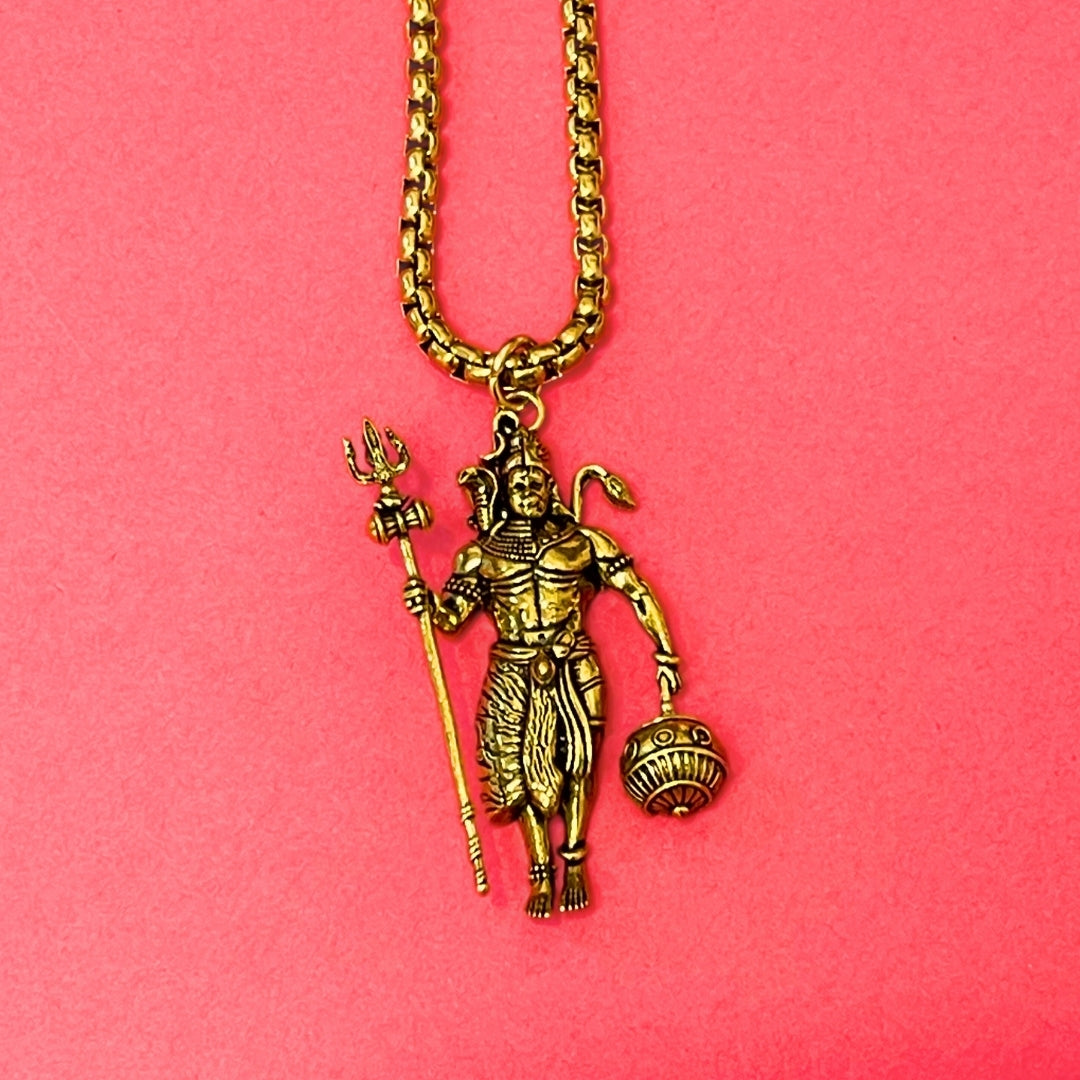 Rudra Hanuman Locket with Chain(Gold Plated) - (BFCM SALE - Buy 1 Get 1)