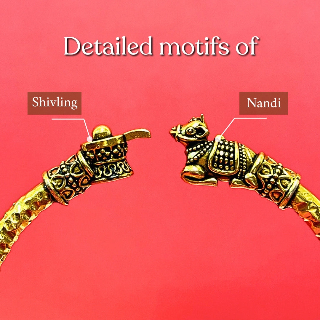 Shiv Nandi Kada (Remove all Obstacles) - Gold Plated - (𝐁𝐮𝐲𝟏 𝐆𝐞𝐭𝟏 𝐅𝐫𝐞𝐞)