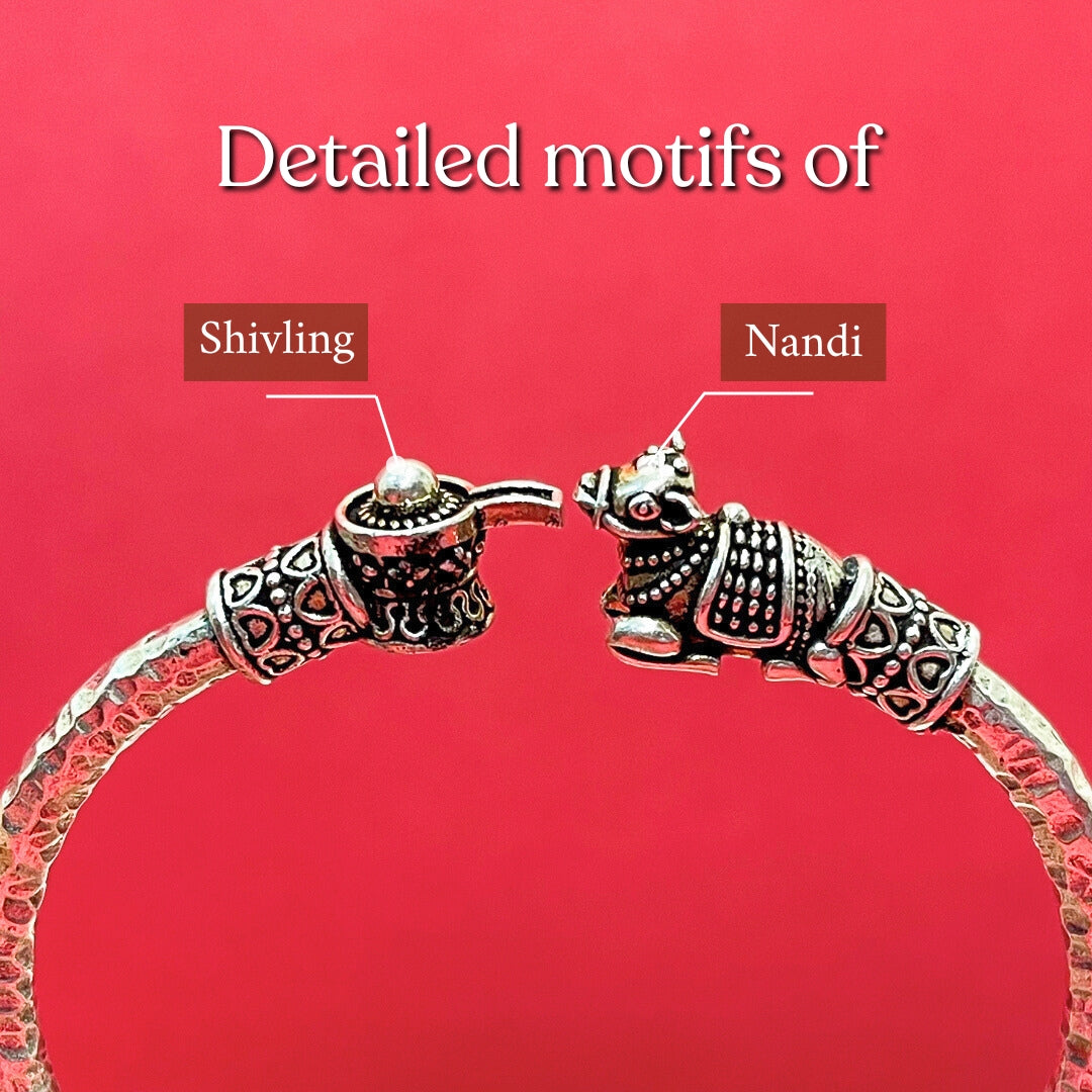 Shiv Nandi Kada (Remove all Obstacles) - Silver Plated - (๐๐ฎ๐ฒ๐ ๐๐๐ญ๐ ๐
๐ซ๐๐)