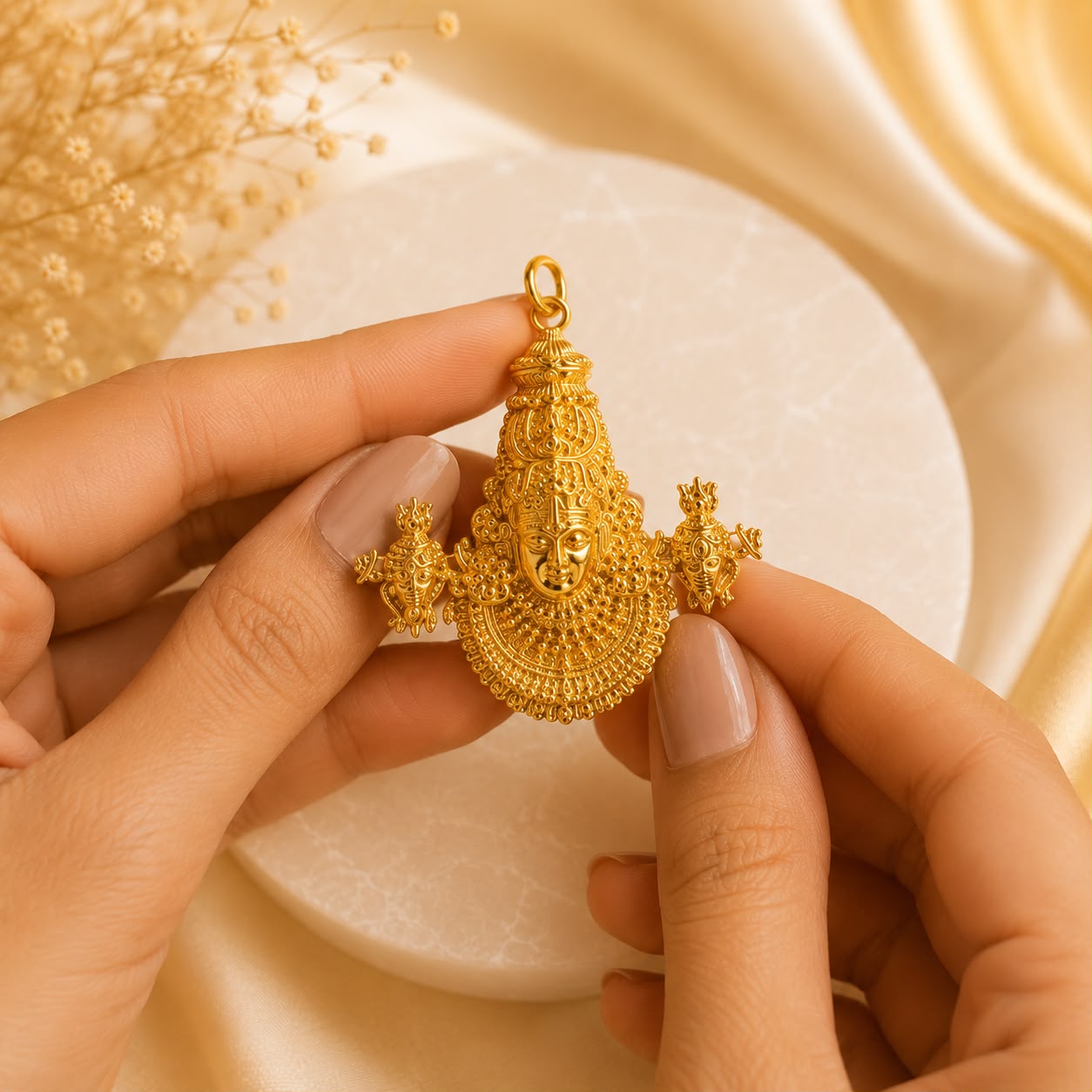 Tirupati Balaji Locket with Chain(Gold Plated) - (SALE - Buy 1 Get 1)