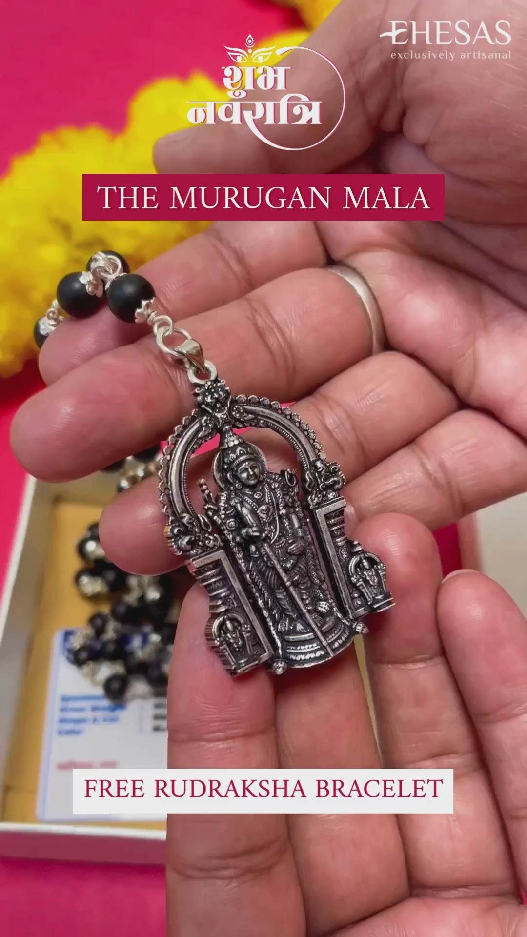 The Murugan Karungali Mala - Free Rudraksha Bracelet
