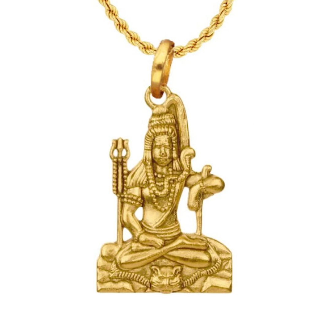 Golden Mahadev Locket with Trishul – Ehesas USA