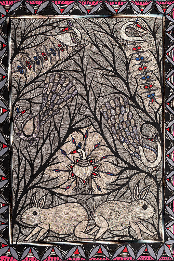 Running rabbit (sale) Madhubani Painting