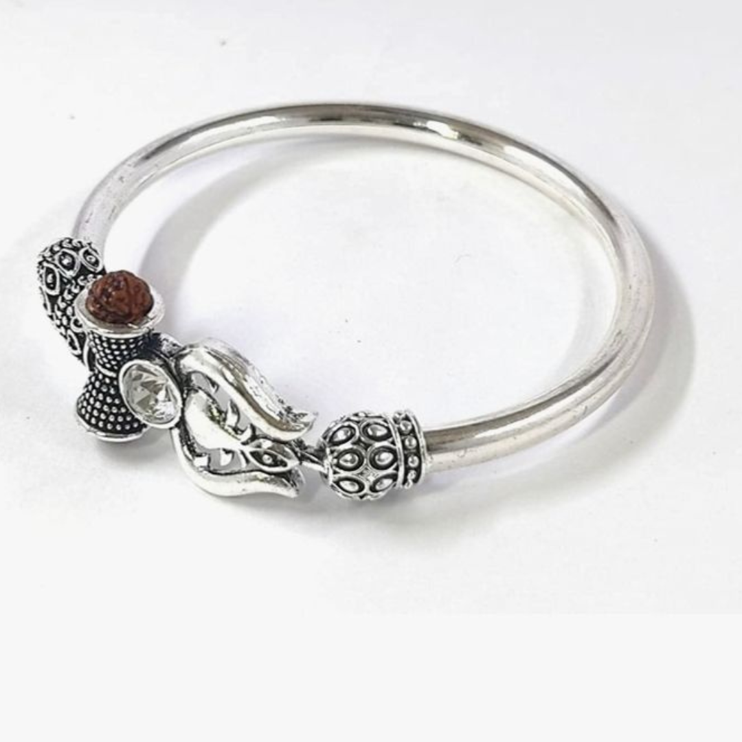 Trident Kada - Trishul Damru Kada with 5 Mukhi Rudraksha Beads - (BFCM SALE - Buy 1 Get 1)