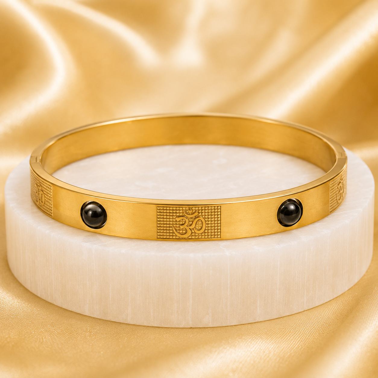 The Resilience Kada ( 18 K Gold Plated ) - Pyrite
