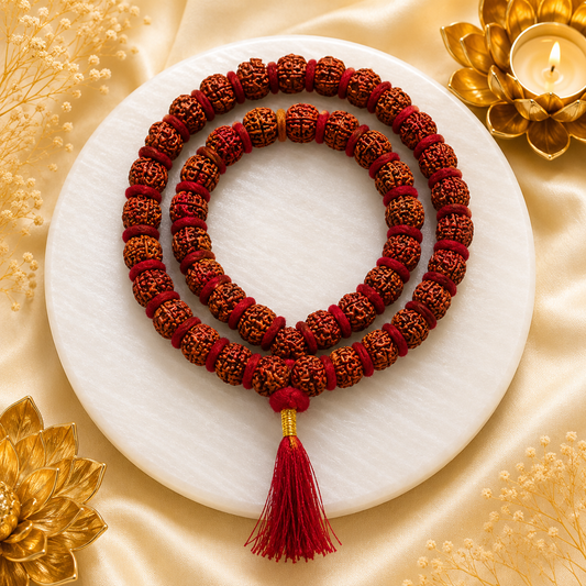 108 beads 5 Mukhi Natural Rudraksh Kantha Mala