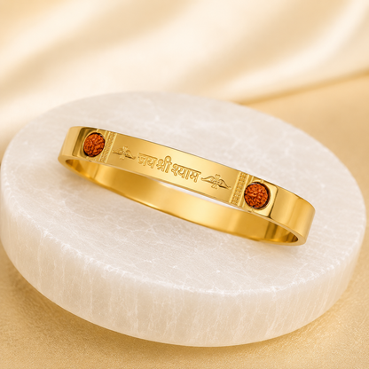 The Resilience Kada ( 18 K Gold Plated ) - Rudraksha
