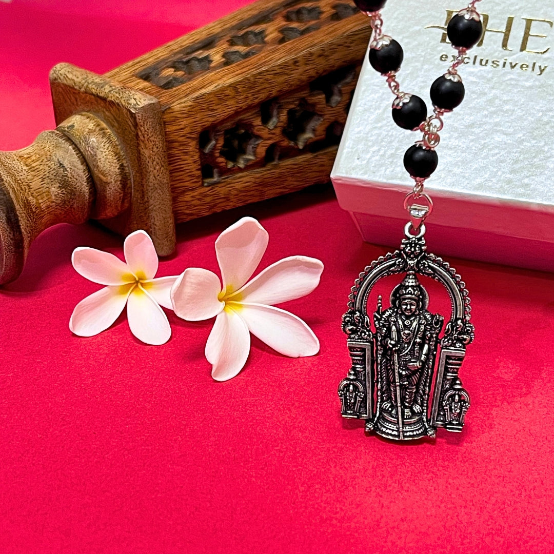 The Murugan Karungali Mala - Free Rudraksha Bracelet