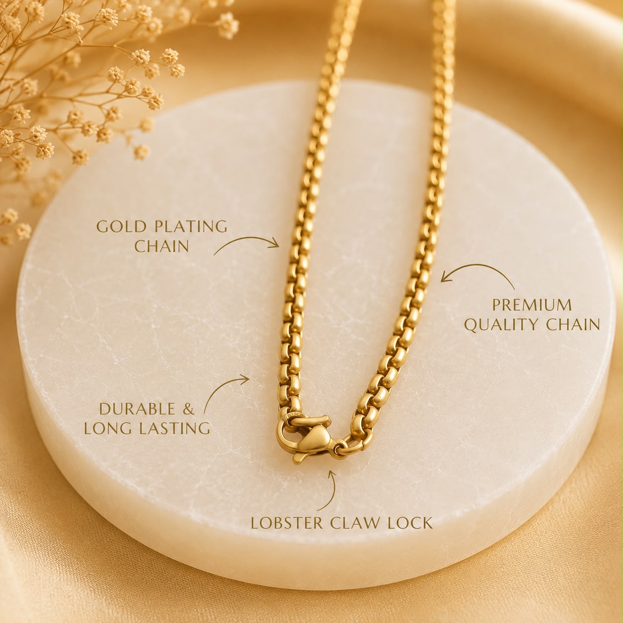 Tirupati Balaji Locket with Chain(Gold Plated) - (SALE - Buy 1 Get 1)