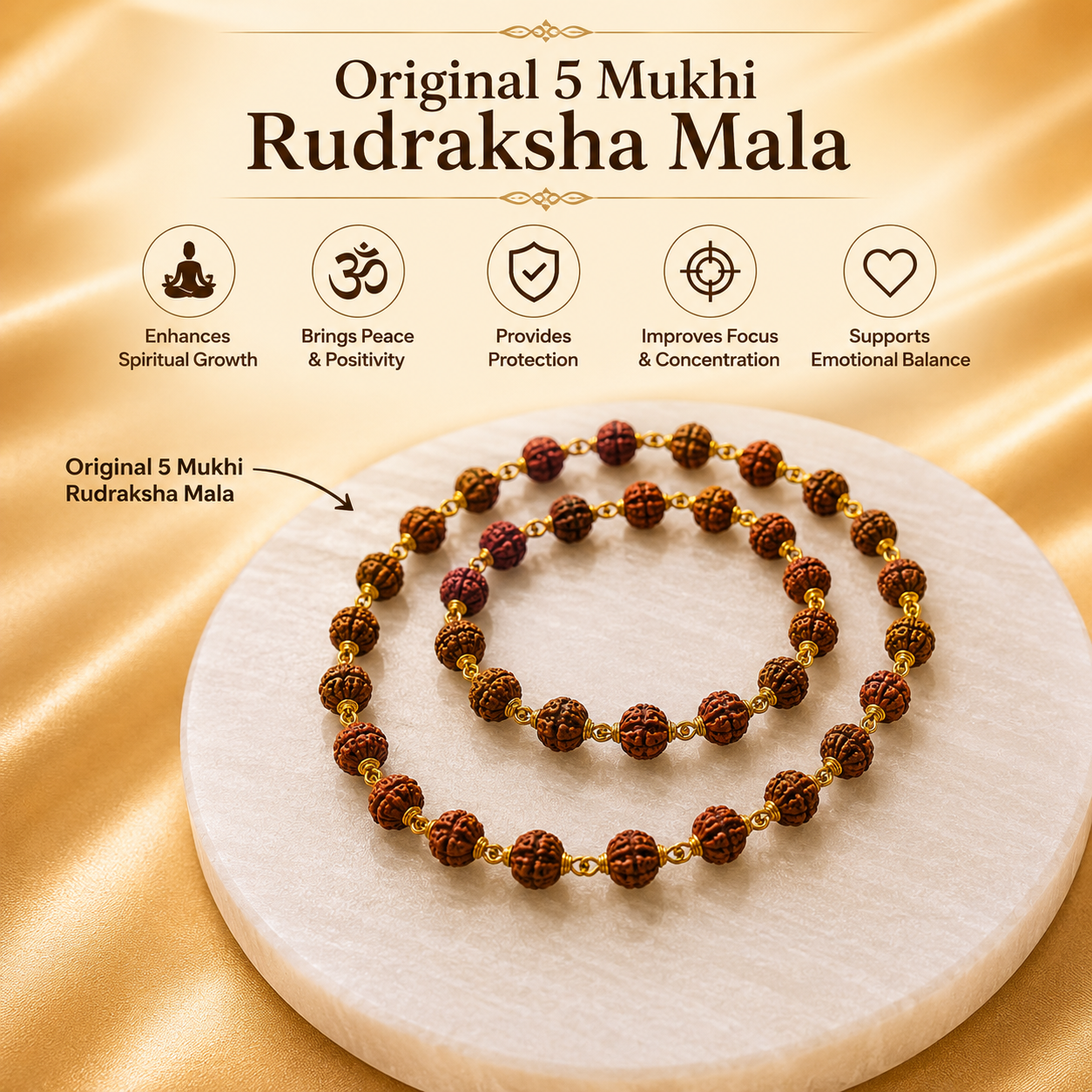 Mahakal Locket with Rudraksha Mala - (SALE - Buy 1 Get 1)