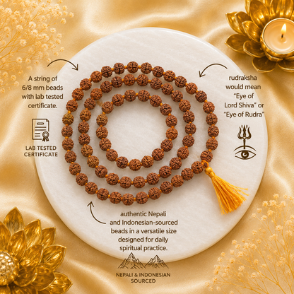 Authentic 5 Mukhi (Five-faced) Rudraksha Mala - (SALE - Buy 1 Get 1)