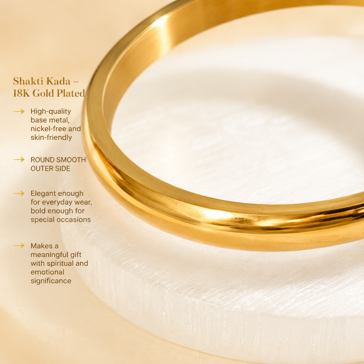 Shakti Kada – 18K Gold Plated (Round) - (SALE - Buy 1 Get 1)