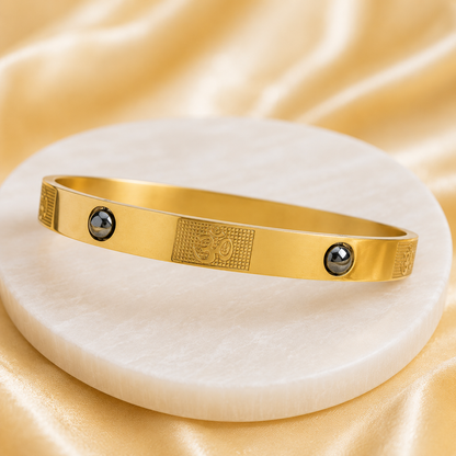 The Resilience Kada ( 18 K Gold Plated ) - Pyrite