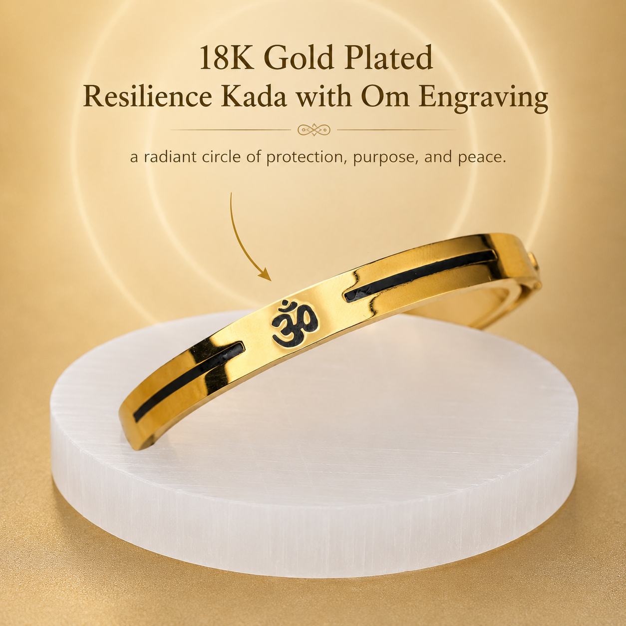 The Resilience Cuff 22k Gold Plated - Om 2