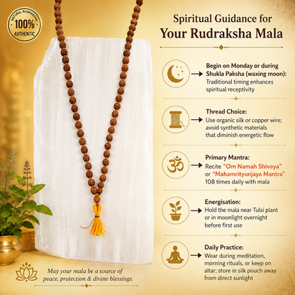 Authentic 5 Mukhi (Five-faced) Rudraksha Mala - (SALE - Buy 1 Get 1)