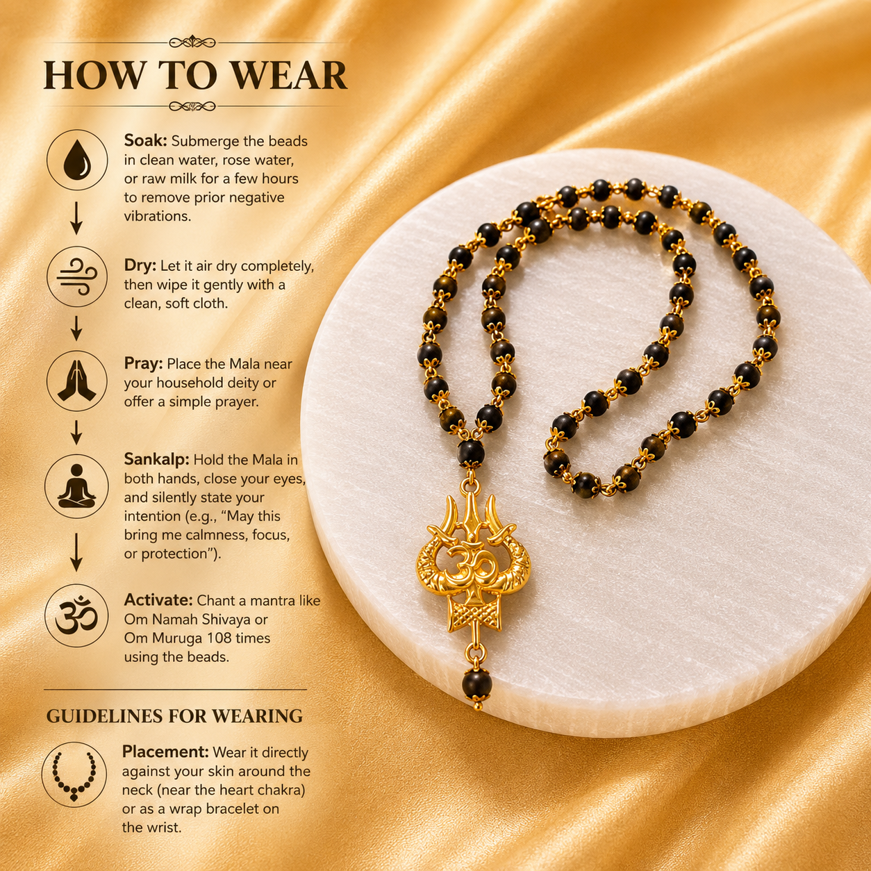 The Original Karungali Mala with 18 K Gold Plating - (SALE - Buy 1 Get 1)