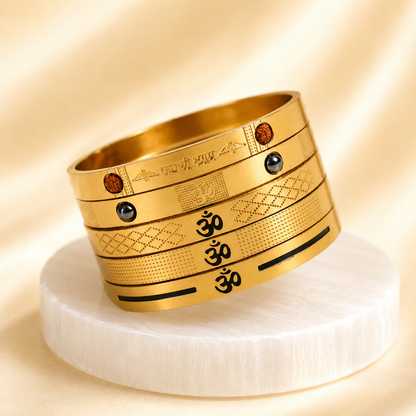 The Resilience Kada ( 18 K Gold Plated ) - Pyrite