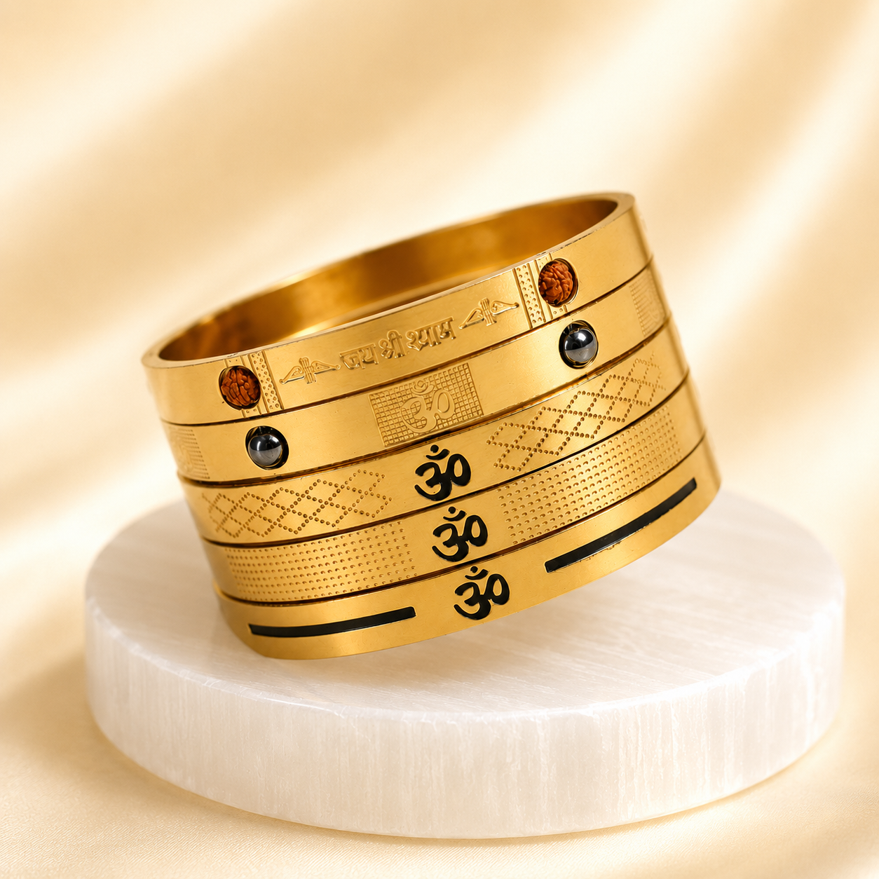 The Resilience Kada ( 18 K Gold Plated ) - Om 1