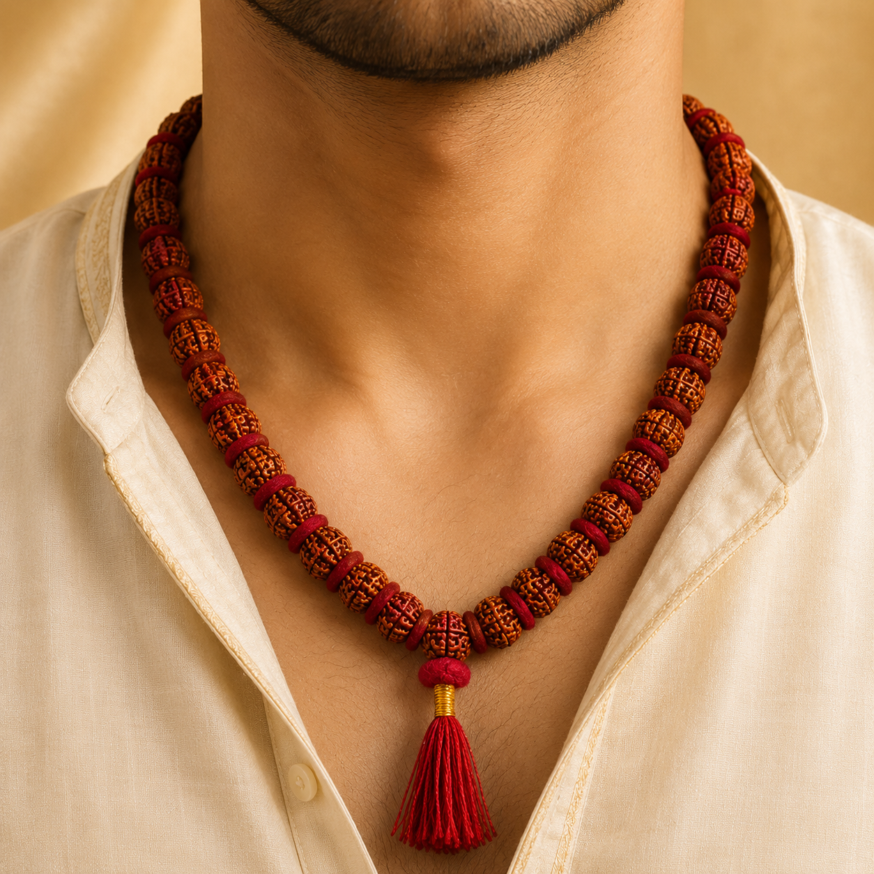 108 beads 5 Mukhi Natural Rudraksh Kantha Mala