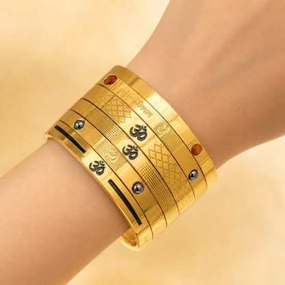 The Resilience Cuff 22k Gold Plated - Om 2