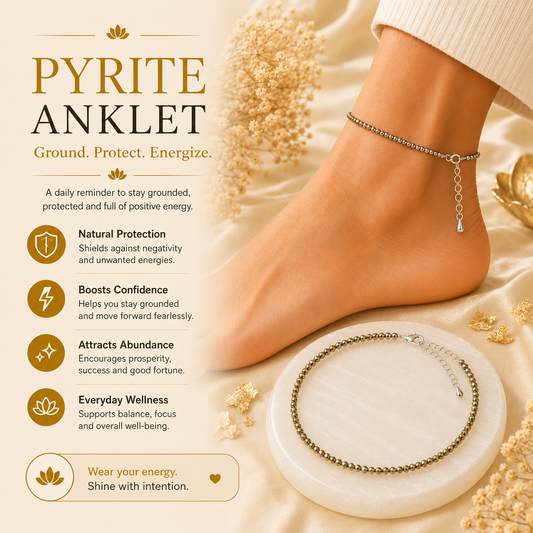 Raw Pyrite Anklet & Raw Pyrite Stone Combo
