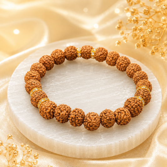 Authentic 5 Mukhi (Five-faced) Rudraksha Bracelet with 5 Mukhi Nepal Bead