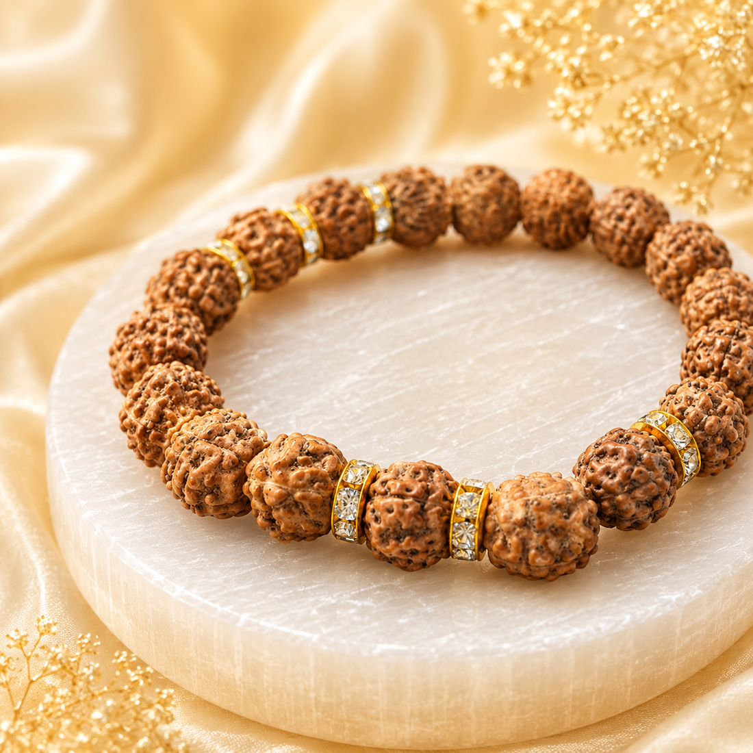 Authentic 5 Mukhi (Five-faced) Rudraksha Bracelet with 5 Mukhi Nepal Bead
