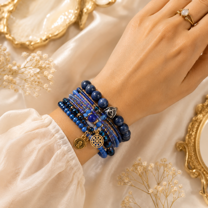 Discover Your True Self Stack - Lapiz Lazuli ( Set of 6 Bracelets )
