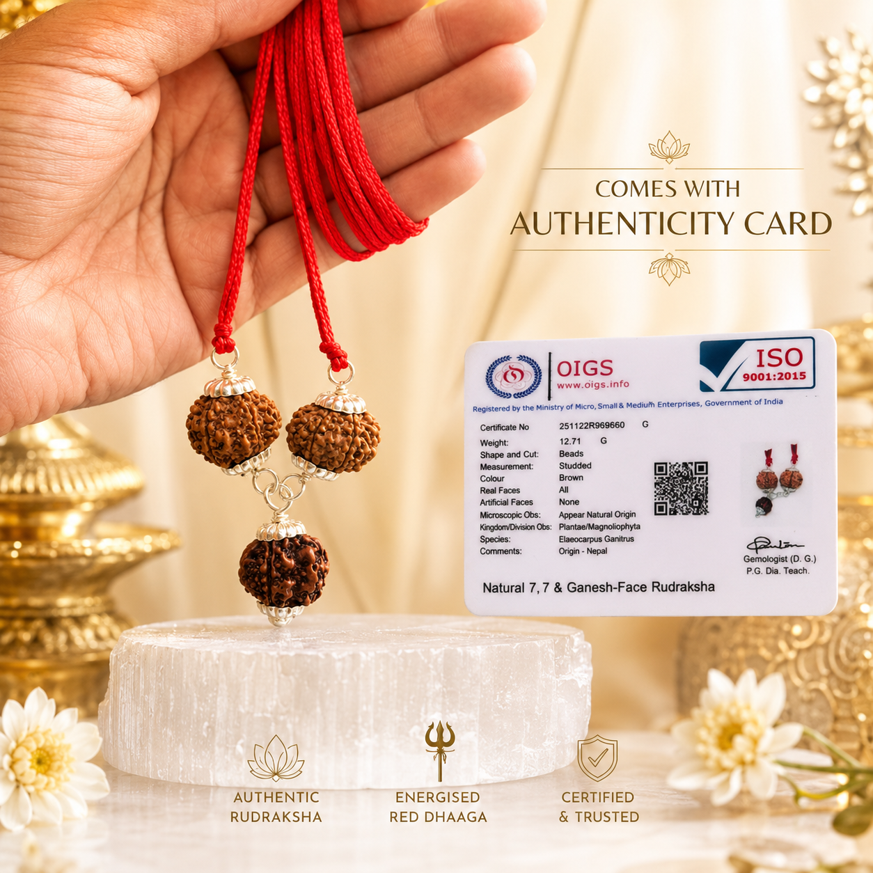 Lakshmi Ganesh Kavach Combination in Pure Silver Capping