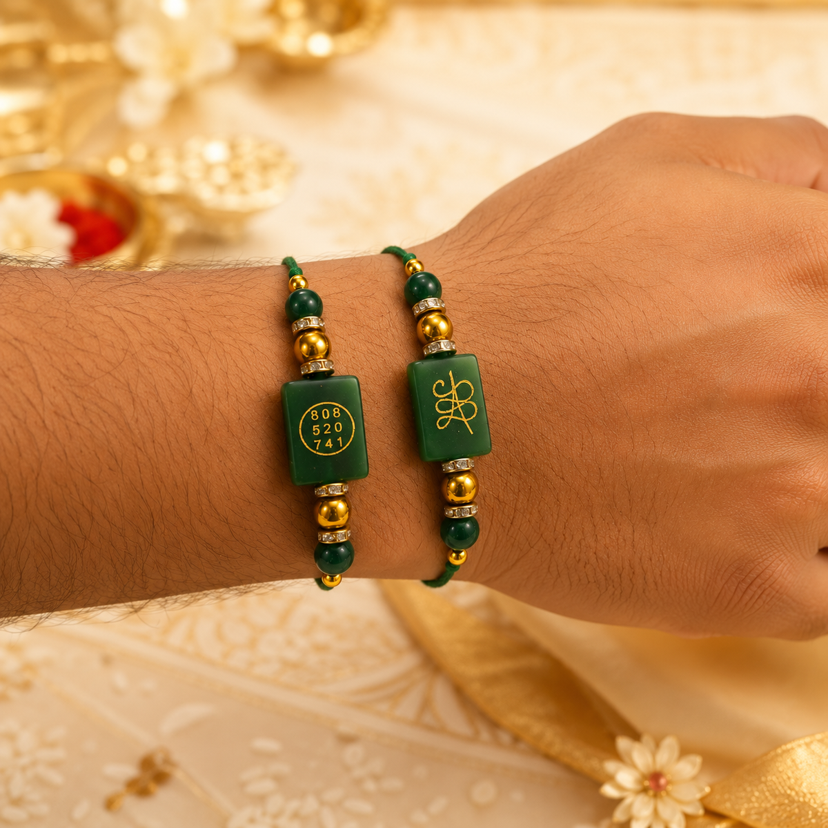 Green Zade Zibu Rakhi ( PACK OF 2 )
