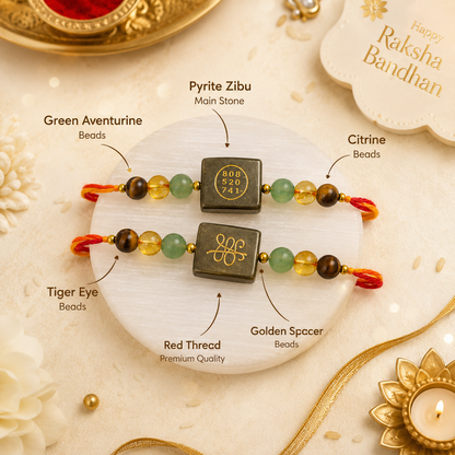 Pyrite Zibu Rakhi – Gemstone Edition (BUY 1 GET 1 FREE )