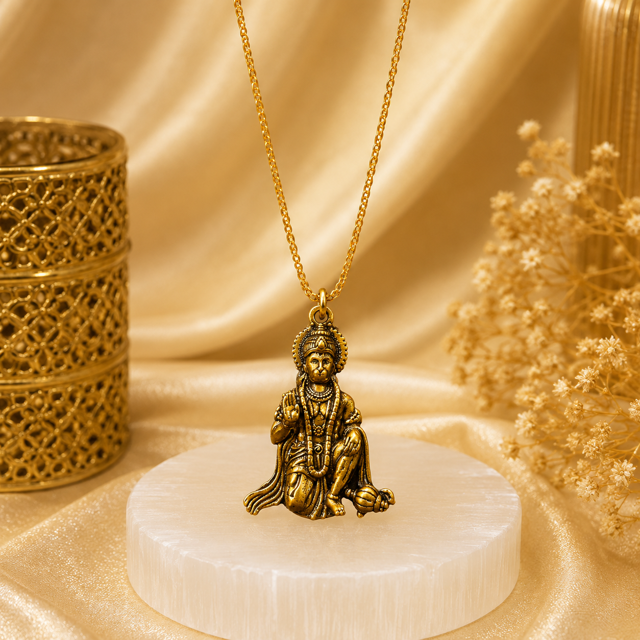 Bajrang Bali Locket and Chain— 18K Gold Plating - (SALE - Buy 1 Get 1)