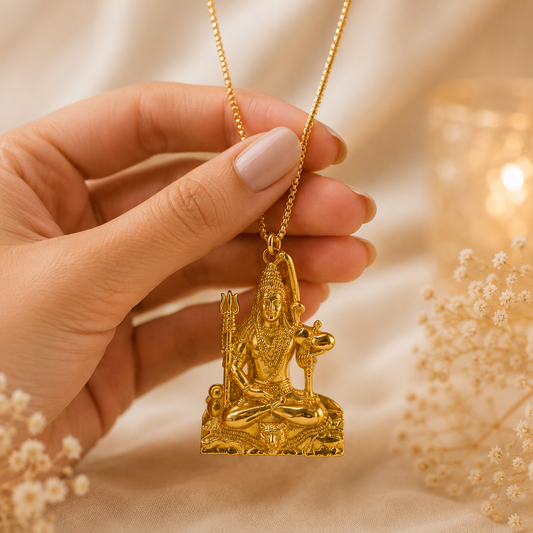 Golden Mahadev Locket with Trishul