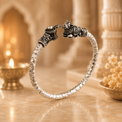 Shiv Nandi Kada - Silver Plated