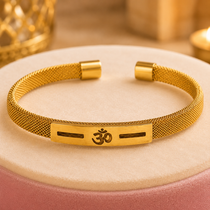 The Resilience Cuff 22k Gold Plated - Om 2