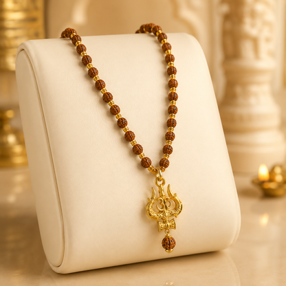 Mahakal Locket with Rudraksha Mala - (SALE - Buy 1 Get 1)
