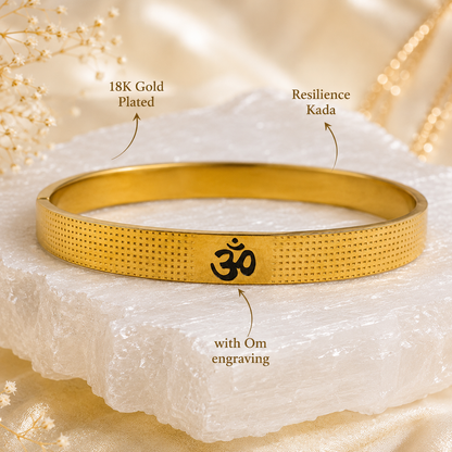 The Resilience Kada ( 18 K Gold Plated ) - Om 3