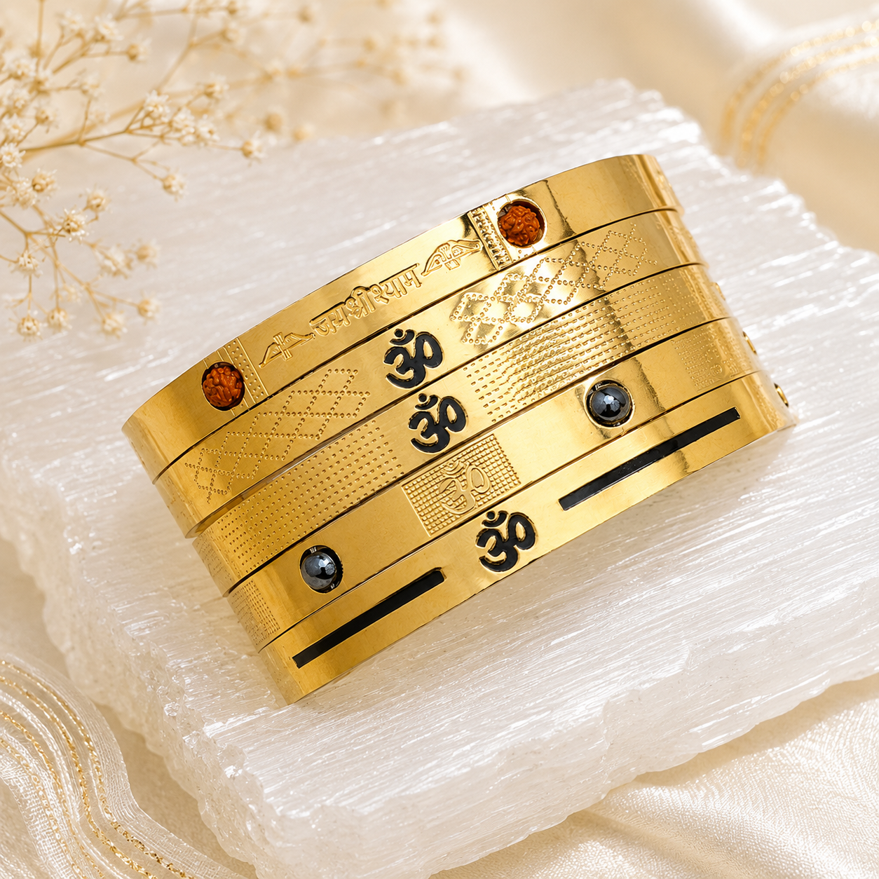The Resilience Kada ( 18 K Gold Plated ) - Om 3